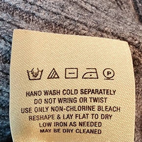 Anthropologie Moth Fireside Grey Ribbed Turtleneck Sweater Small - Picture 7 of 12